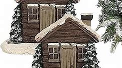 Log Cabin Snowy Winter Incense Cone Burner, Christmas Chimney Cottage Incense Burner, Christmas Cabin Incense Burner, Home Chimney Decorations (2 Pcs)