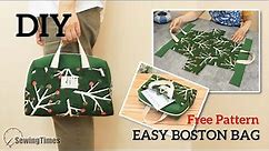 Easy Boston Bag Sewing Pattern | DIY Front Pocket Handbag Tutorial [sewingtimes]