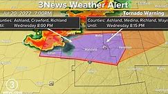 WATCH LIVE: Tornado warning issued for Ashland, Richland counties