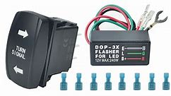 Turn Signal Rocker Switch and Flasher Relay Combo Kit