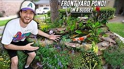 How To Build A Front Yard POND On A BUDGET!! DIY Natural Fish Pond Tutorial!