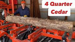 Sawing 4 Quarter Cedar
