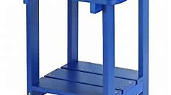 MATTIN 2 Tier- Square Outdoor Side Table, Patio Side Table - Acacia Wood, Weather Resistant, Poly Blue - Perfect for Pool Deck, Beach, Garden, Porch (Blue-1Pack)