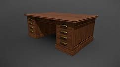 Solid Wood Executive Desk Vintage Low Poly - Buy Royalty Free 3D model by Jordan F (@JordanF)
