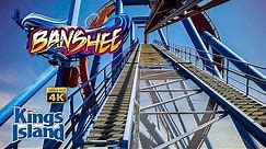 2022 Banshee Roller Coaster On Ride Front Seat 4K POV Kings Island