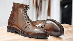 Men Ankle Brown Leather Boots