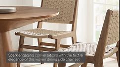 Modway Saoirse Wood Dining Side Chair-Set of 2-Woven Rope Seating Natural