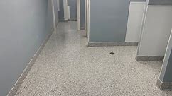 Commercial Bathroom / Full Flake Epoxy Floor With 6" Integrated Cove Base, Lots Of Detail Work.
