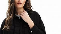 ONLY oversized denim jacket in black  | ASOS