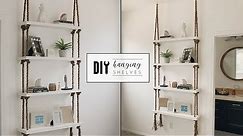 DIY Hanging Rope Shelves