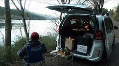Solo car camping by a star-filled lake［HONDA FREED］ Silent Vlog COZY, RELAXING VAN CAMP