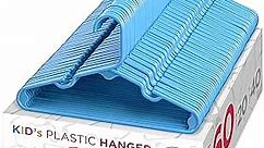 Sharpty Kids Plastic Hangers, Children's Hangers for Baby, Toddler, and Child Clothes - Everyday Standard Use - Ideal for Boys and Girls Closet, Clothing, Pants, Coats, and More - Blue, 60 Pack