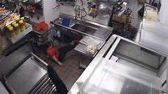 Woman Falls Hard to Floor While Working at Her Restaurant