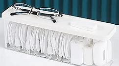 Charger Cable Cord Storage Organizer - Easy Storage Without Cable Ties - Desk Drawer Accessories Organizers - 1 Pack (with Lid)