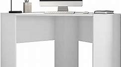 Modern Corner Desk - Corner Computer Desk, Triangle Corner Computer Desk - 35.4” Wide Home Office Desk Furniture, Small Desks for Small Spaces, Business Workstation - White