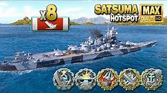 Battleship Satsuma: Full lenght battle on map Hotspot - World of Warships