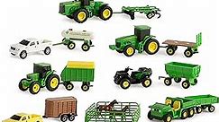 John Deere Tractor Toy and Truck Toy Value Set - 20 Farm Toys - Includes Tractors, Trucks, Fencing, and Horse Toy - Toddler Ages 5 Years and Up