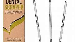 Professional Dental Scraper Tool - Dentist Pick, 3-Pack Medical Stainless Steel, Dental Tarter Scraper for Tooth Stains Remover, Dentist Home Use Tools