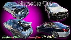 Difficult Mercedes C43 body repair in 21 minutes