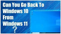 How to Downgrade Windows 11 to Windows 10