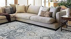 Washable 8x10 Area Rugs: Rugs for Living Room Ultra Soft Carpet for Bedroom Waterproof Rug Non Slip Rugs for Hardwood Floors (Gray, 8x10)