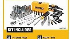 43 % off DEWALT Mechanics Tools Kit and Socket Set, 1/4" & 3/8" Drive, SAE, 108-Piece