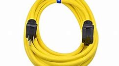 Clear Power 25 ft 12/3 SJTW Heavy Duty Outdoor Extension Cord, Water,Weather & Kink Resistant, Flame Retardant, Yellow, 3 Prong Grounded Plug, CP10144