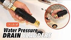 Hydro Pressure Bladders blast water into cloggs to clear sinks, showers, tubs, drains, gutters, more