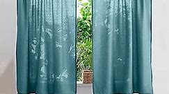 Yancorp Teal Kitchen Tier Curtains 36 inches Length Linen Textured Short Curtains Farmhouse Cafe Curtains Small Window for Bathroom Laundry Room(Teal,W24 X L36)