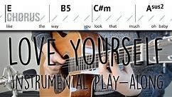 "Love Yourself" Acoustic Instrumental Play-along || Practice Playing or Singing Along!