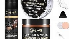 Leather-Conditioner-Cleaner-Repair-Kit-Light-Brown-Recoloring-Balm-Mink-Oil-for-Jacket-Boots-Purse-Couch - Tan Leather Vinyl Scratch Furniture Sofa Shoes Bags Color Restorer Stain Remover