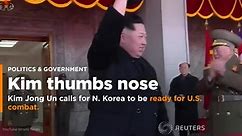 With military parade, Kim Jong Un thumbs nose at US