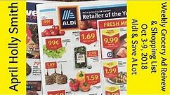 Weekly Grocery Ad Review & Shopping List| Oct 3-9, 2018| Aldi Save A Lot | April Holly Smith