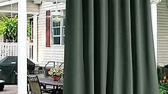 RYB HOME Patio Curtains Outdoor - Waterproof Privacy Curtains UV Protection Blackout Draperies for Porch Arbor Open Door Carport Garage Garden Lawn, Wide 100 x Long 84, 1 Pc, Dark Green