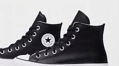 Converse chuck taylor all star high lift trainers in black leather | ASOS