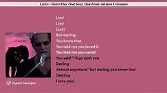 Lyrics Don't Play That Song You Lied Adriano Celentano