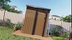 Outdoor Storage Shed 5x3 FT, Metal Garden shed, Yard Shed Storage House with Sloping Roof and Door, for Backyard Garden Patio Lawn