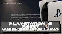 PS5 RESET / WERKSEINSTELLUNG (PlayStation 5). Deutsch