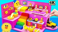Make Yellow Duck House with Bedroom, Bathtub, Kitchen, Garage from Cardboard ❤️ DIY Miniature House