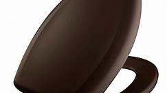 BEMIS Slow Close Elongated Closed Front Plastic Toilet Seat in Espresso Brown Removes for Easy Cleaning and Never Loosens 1200SLOWT 248