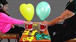 Balloon Pop Challenge Using Electric Air Pumps for Blowing Up and Popping