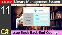 11. Library Management System in C# - Issue Book Back-End Coding