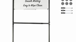 BENTISM 36 x 24" Rolling Magnetic Whiteboard Double-sided Mobile Whiteboard 360 Degree Reversible Rolling Dry Erase Board Height Adjustable with Lockable Swivel Wheels for Office School Home