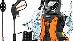 3500PSI Electric Pressure Washer, 2.8GPM 2000W Power Washer, High Pressure Cleaner Machine with Spray Gun, 5 Nozzles & Foam Cannon for Cleaning Homes, Cars, Patios