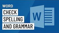 Word 2016: Check Spelling and Grammar