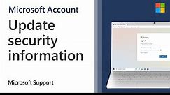 How to update your Microsoft account security information [VIDEO]