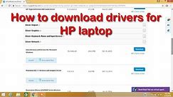 How to download drivers in your HP laptop computer