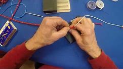 Splicing a bungee cord into the end of a line.