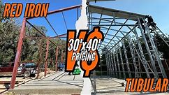 30'x40' Metal Building Cost Comparison : Red Iron VS Tubular Steel | WolfSteel Buildings