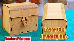 How to make Laser Cut Wooden Jewelry Box with Living Hinges | Gift Box Jewellery Box Design